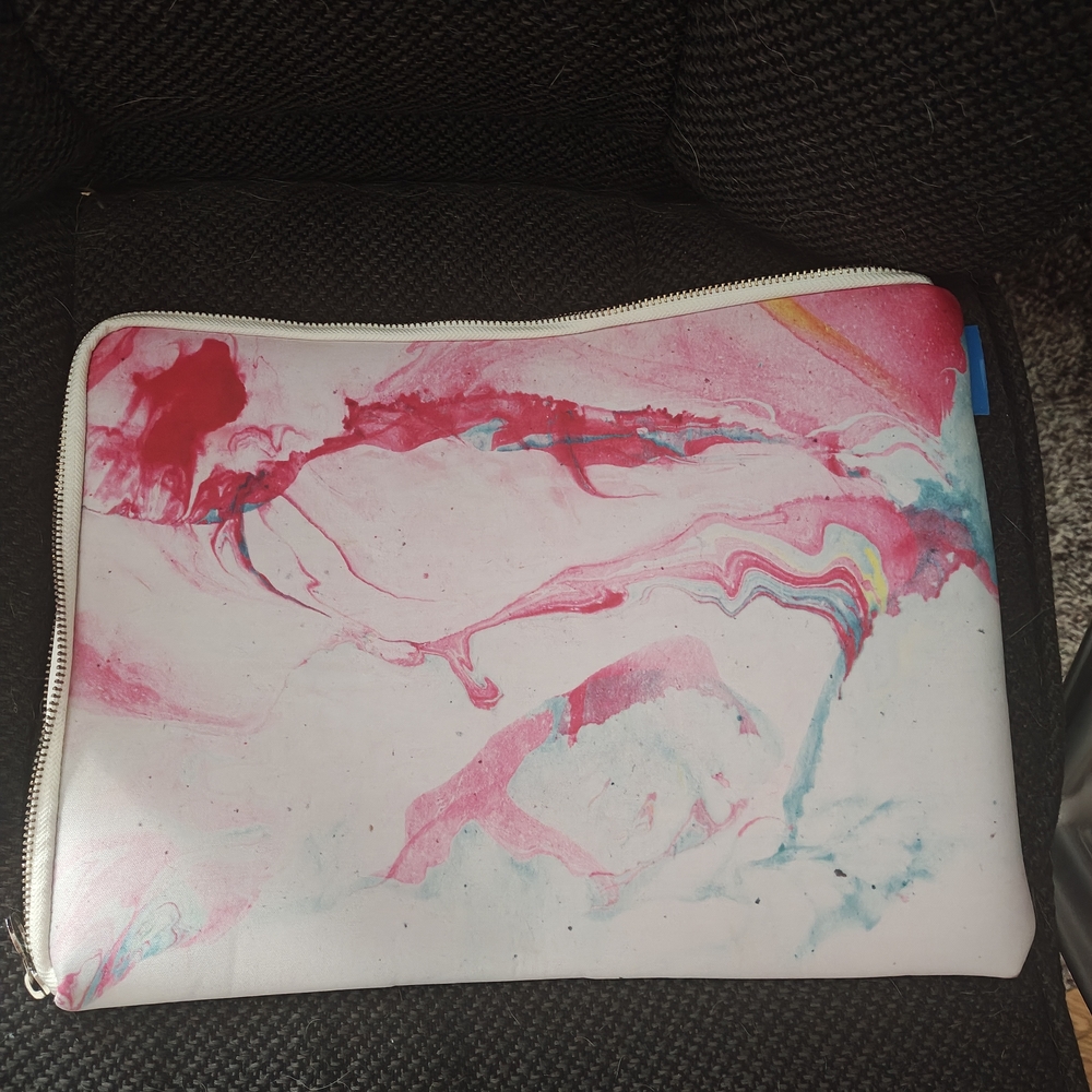 Abstract Pink and Red Zippered Pouch
